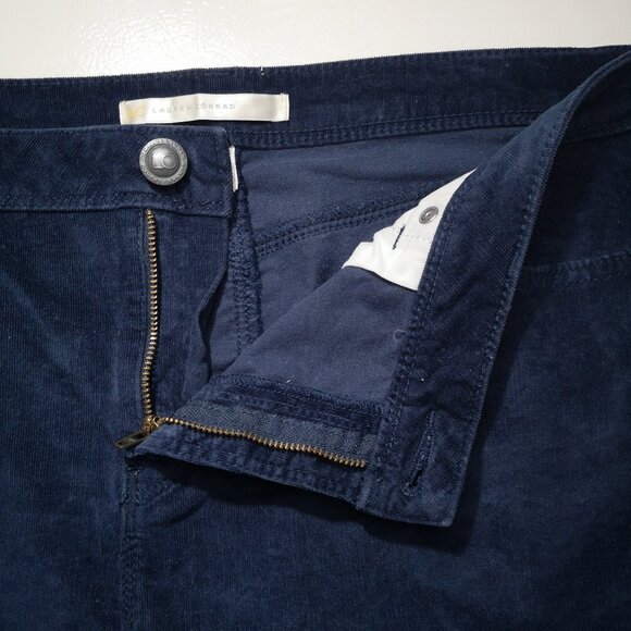 Lauren Conrad Ladies Size 16S Navy Zipper & Button Closure Soft Corduroy Pants - Picture 7 of 13